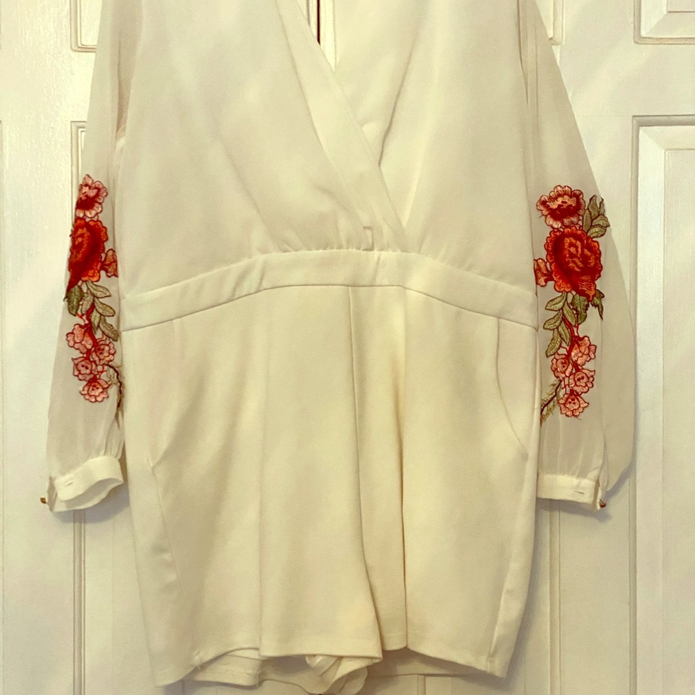 White romper shorts